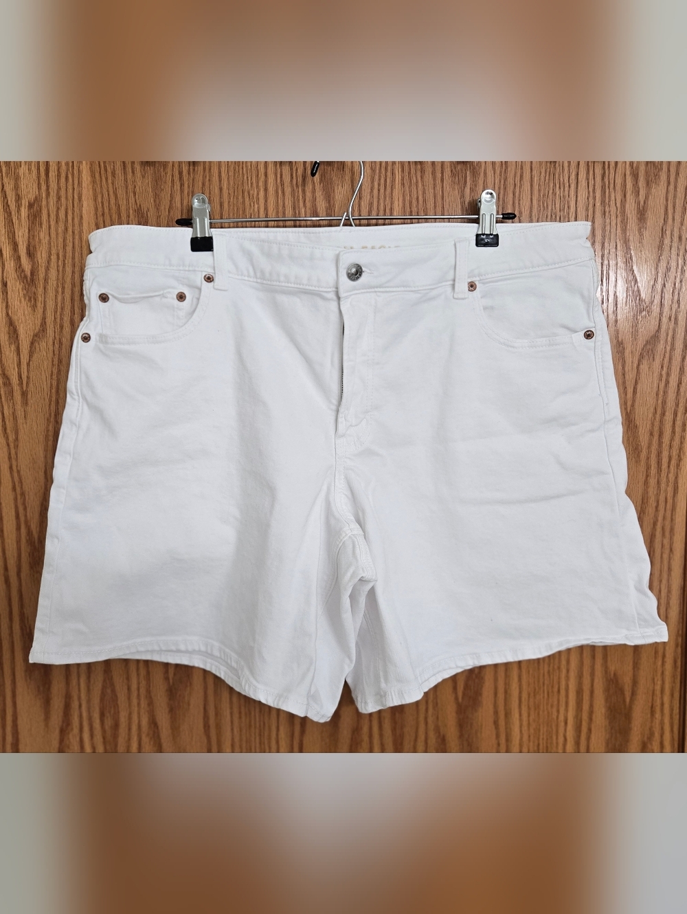 American Eagle White High-Rise Denim Shorts